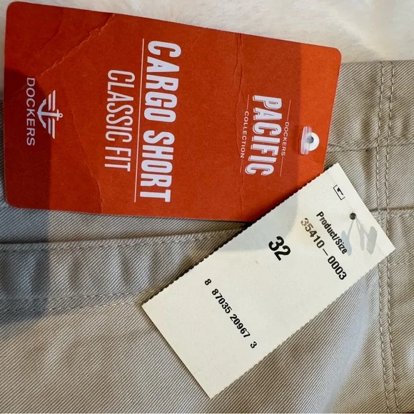 NWT Size 32 Dockers Classic Fit Cargo Shorts Tan Summer Casual 100% Cotton - Picture 7 of 8